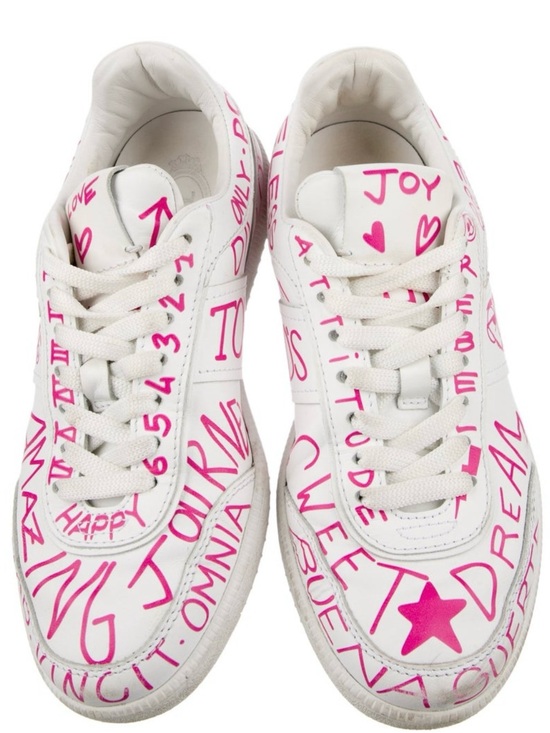 Tod's Shoes - Tod’s Sneakers with Pink Graffiti Print